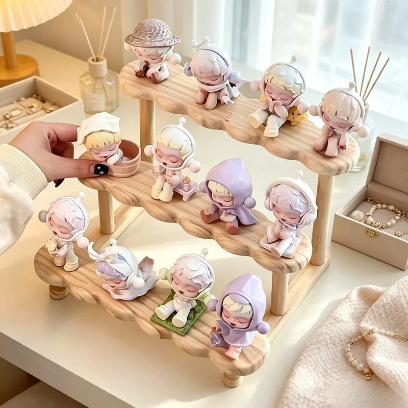 3-Tier Wooden Display Riser Stand – Desktop Organizer Shelf Display Riser Stand Axl