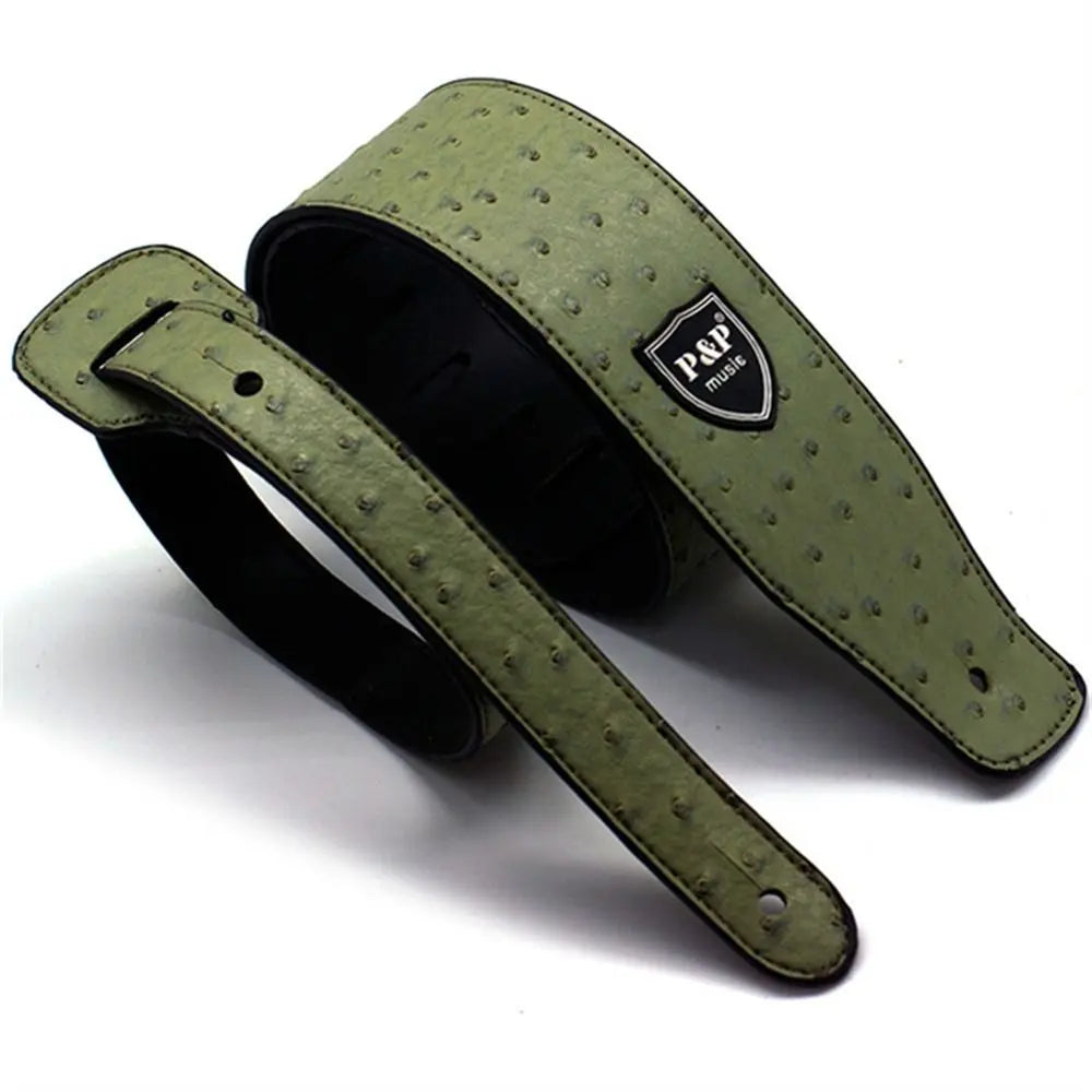 PU Leather Embossed Guitar Strap | Adjustable 130–150cm Guitar Strap Axl Green