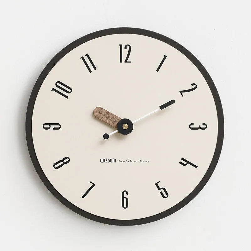 Modern Silent Wall Clock – Minimalist Acrylic Art Decor 36cm Decorative Wall Clock Axl Beige-Number Style