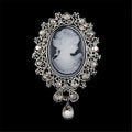 Vintage Cameo Victorian Crystal Brooch Pin – Women's Gift Brooch Pin Axl One Size Silver