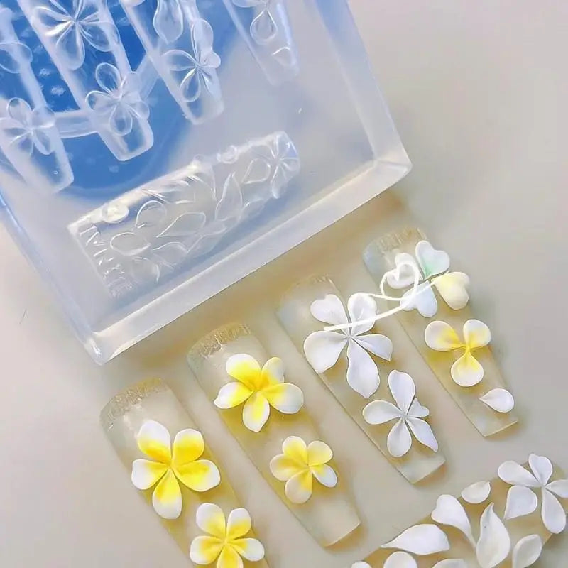3D Silicone Flower Nail Art Mold – Hibiscus Floral DIY Template Nail Art Mold Axl