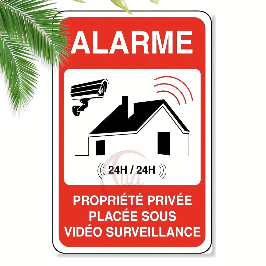 Vintage Metal Security Warning Sign – Red & White 24/7 Vintage Metal Sign Axl aluminum sign aluminum 20x30cm