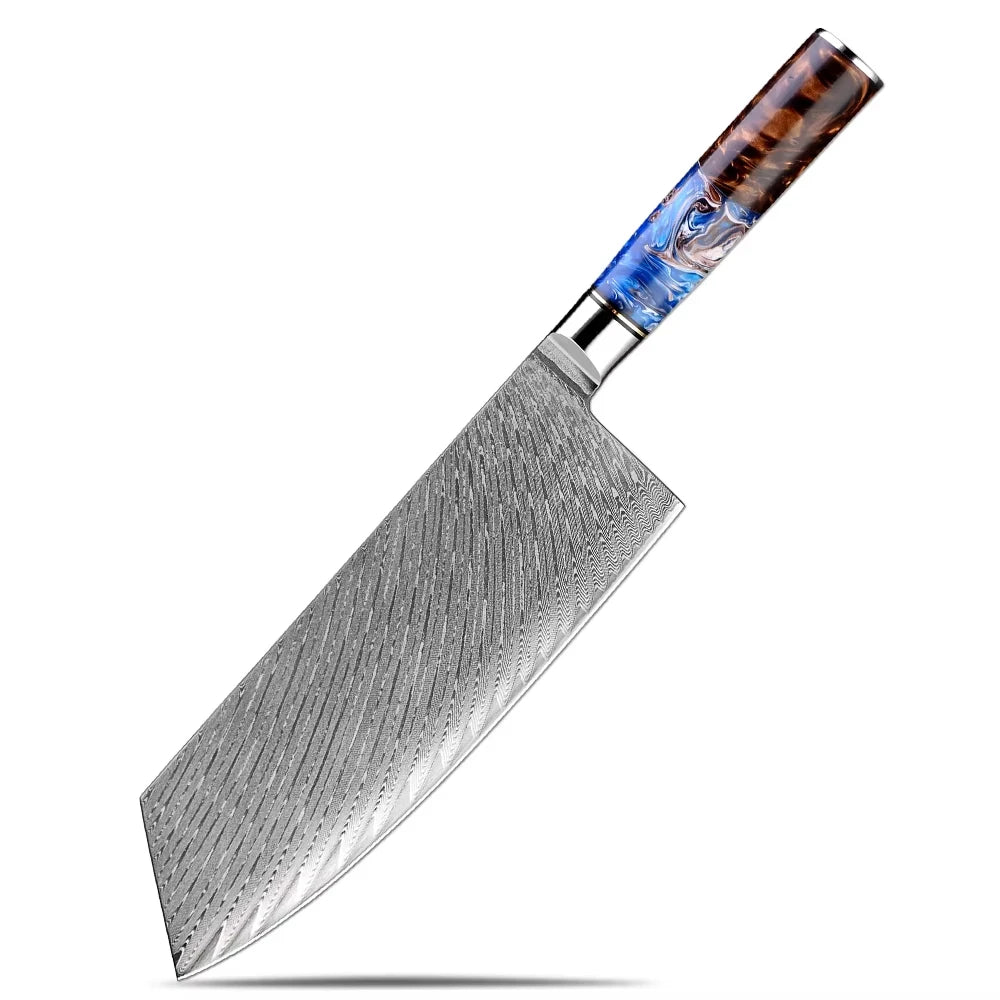XITUO Damascus Steel Chef Knife Set | VG10 Japanese Kitchen Knives Damascus Knife Set Axl Chinese Cleaver