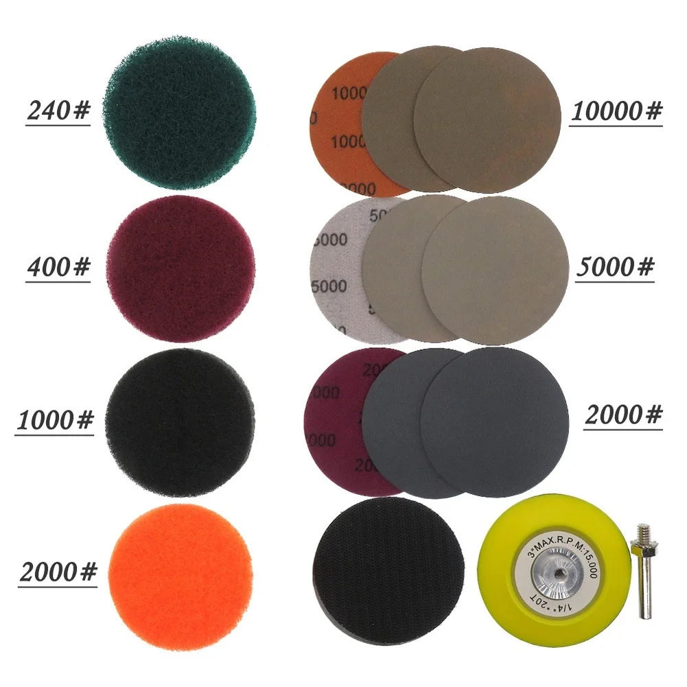 21-Pc Headlight Restoration Kit – 3" Sanding & Polish Discs Headlight Restoration Kit Axl