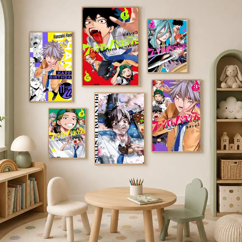 Manga Phantom Busters Self-Stick Wall Art Poster | Waterproof HD Wall Art Poster Axl