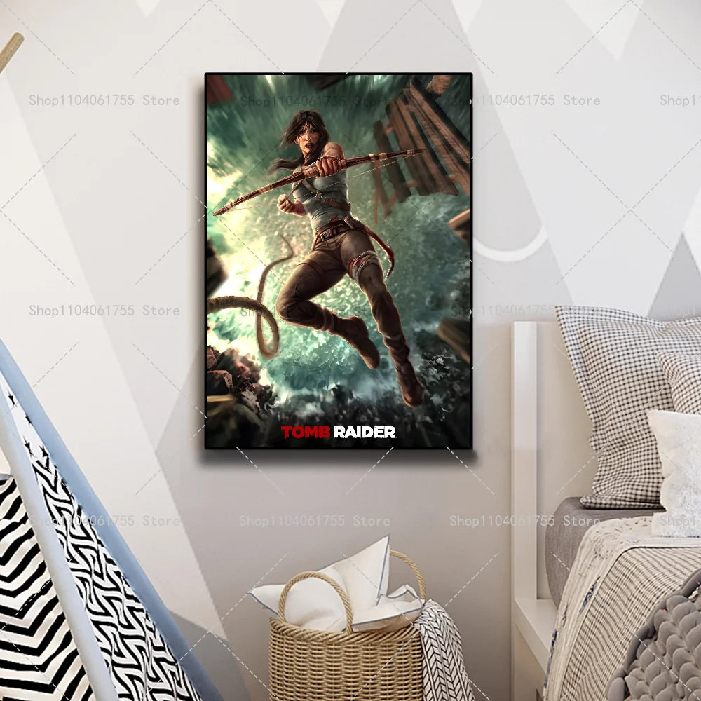 Tomb Raider Video Game Wall Poster – Self-Adhesive Sticker Wall Art Poster Axl