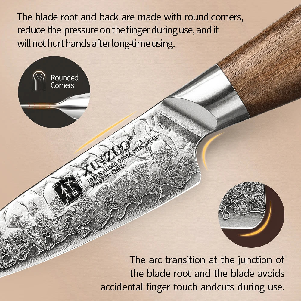 XINZUO 3.5" Damascus Paring Knife – 67-Layer AUS10 Steel Damascus Paring Knife Axl