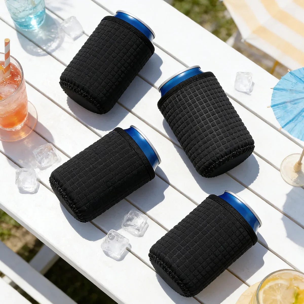4-Pack Insulated Can Cooler Sleeves – Beer & Drink Bottle Covers Can Cooler Sleeves Axl