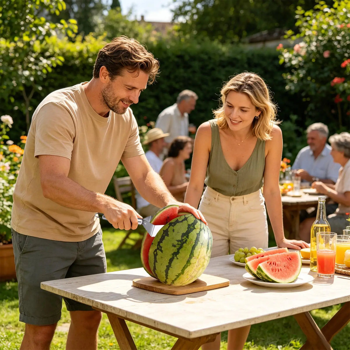 Triangular Stainless Steel Watermelon Slicer & Fruit Cutter Fruit Cutting Tool Axl