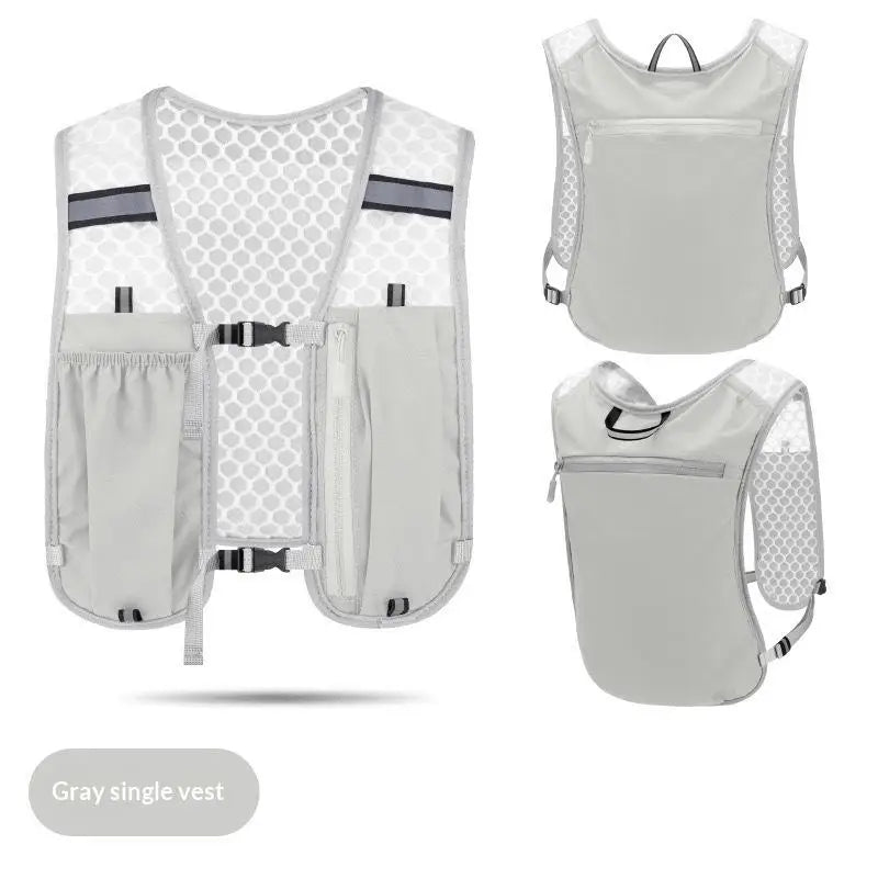 Lightweight Reflective Hydration Running Vest & Phone Holder Hydration Running Vest Axl Gray