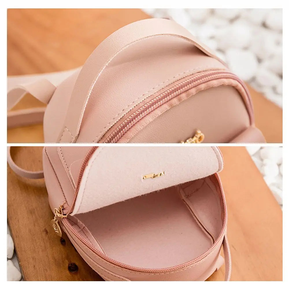 Women's Mini PU Leather Backpack – Casual Small Bookbag Mini Leather Backpack Axl