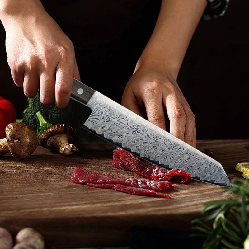 Damascus Steel Chef Knife – Japanese Wood Handle Kitchen Set Chef Knife Set Axl