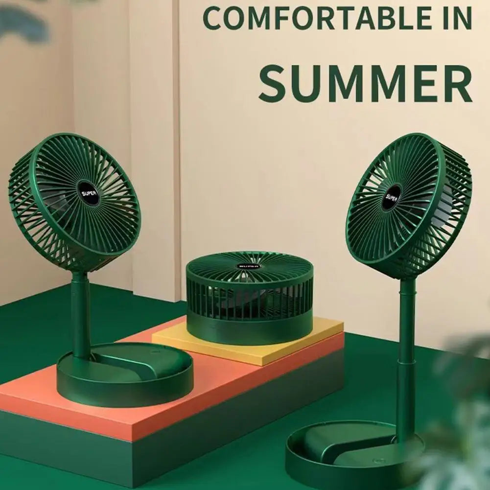 USB Rechargeable Mini Folding Stand Fan – Desk & Floor Portable Electric Fan Axl