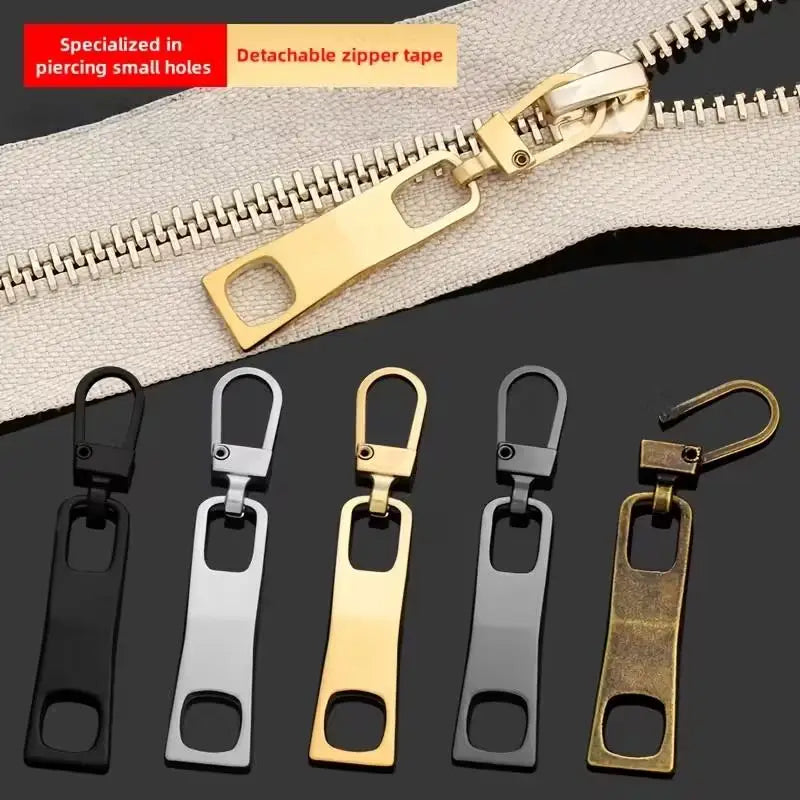 4pcs Metal Zipper Pull Tabs – Detachable Two-Hole Replacement Zipper Pull Tabs Axl