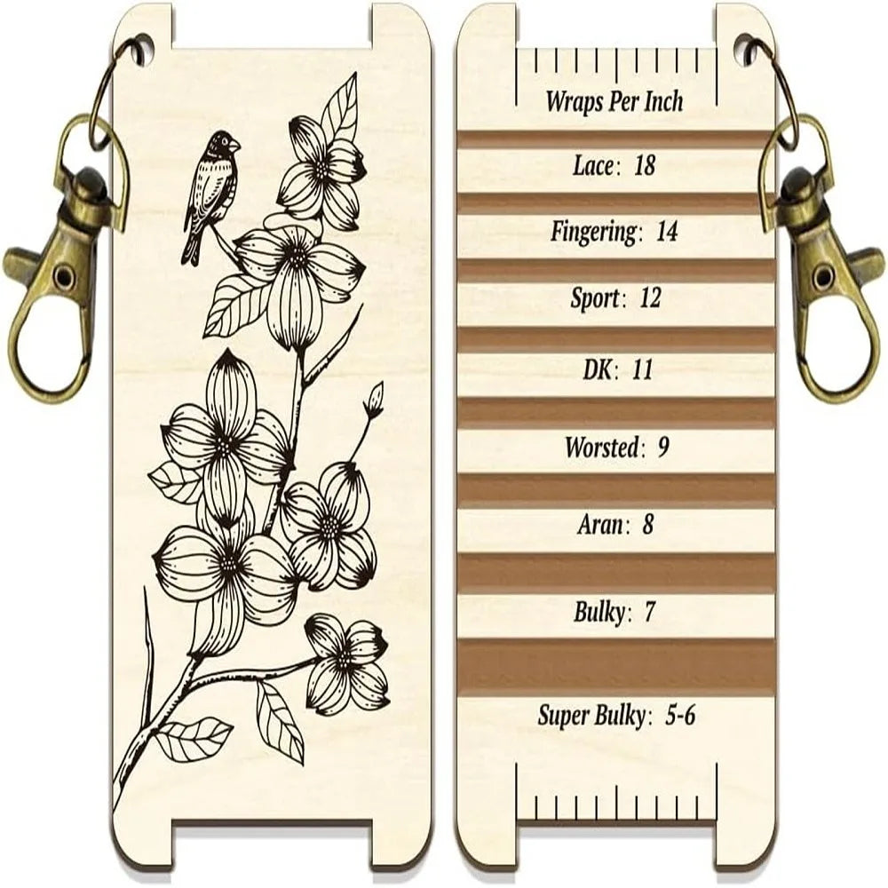Wooden Knitting Needle Gauge & WPI Ruler – Dogwood Tree Knitting Needle Gauge Axl AECH04-18752
