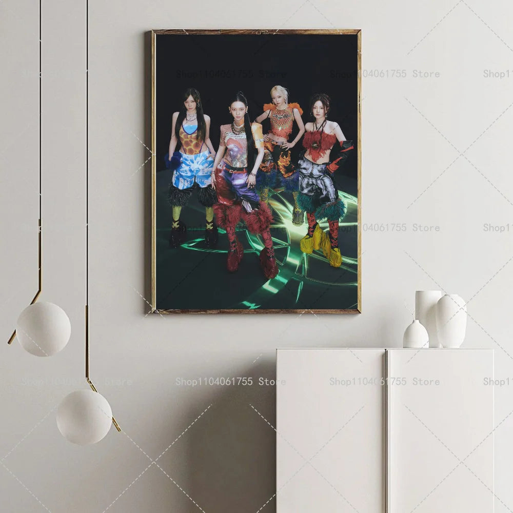 Kpop Aespa Supernova MV Poster – Waterproof Self-Adhesive Wall Art Wall Art Poster Axl