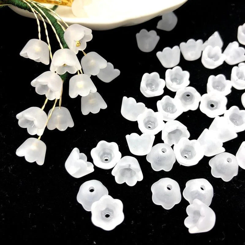 200pcs Transparent Acrylic Flower Beads for DIY Jewelry Making Jewelry Making Beads Axl 200pcs