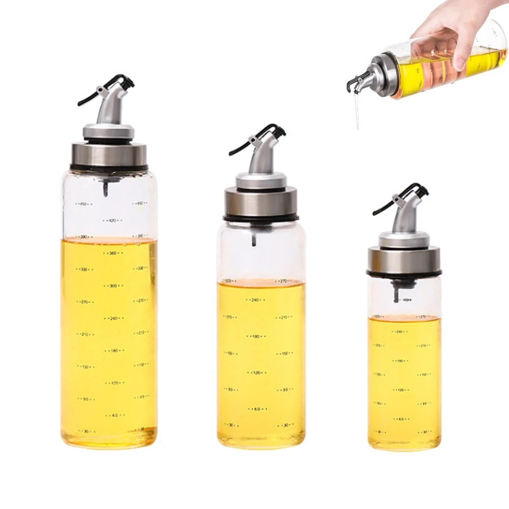 Borosilicate Glass Oil Dispenser Bottle with Scale | 3 Sizes Glass Oil Dispenser Axl