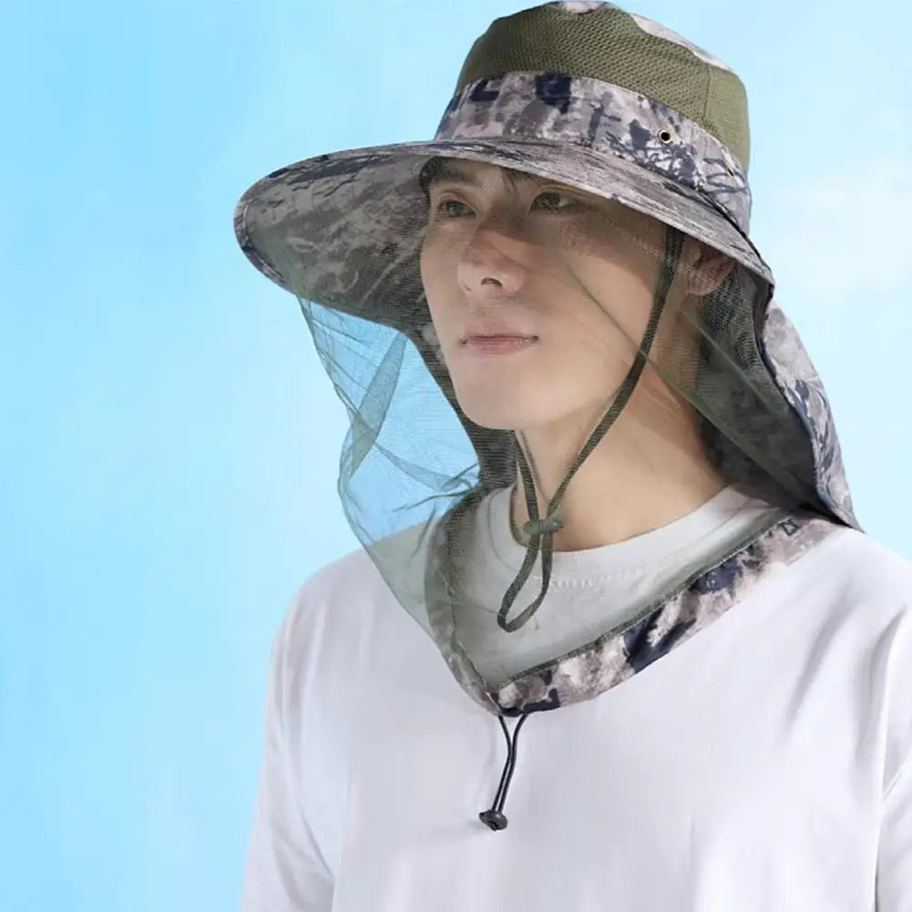 UPF50+ Beekeeping Hat with Mesh Face Shield | Fishing Outdoor Sun Protection Hat Axl