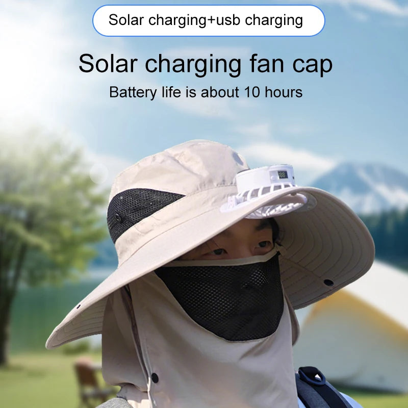 Solar Fan Cap – UV Sun Hat for Camping, Fishing & Hiking Solar Fan Hat Axl