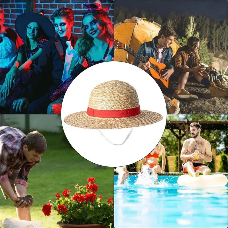 Unisex Straw Sun Hat – Beach, Festival & Costume Prop Straw Sun Hat Axl