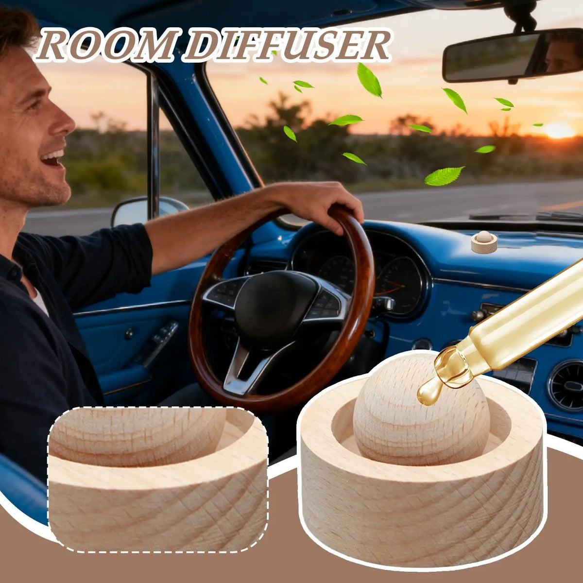 Mini Wooden Essential Oil Diffuser – Car, Home & Bedroom Essential Oil Diffuser Axl