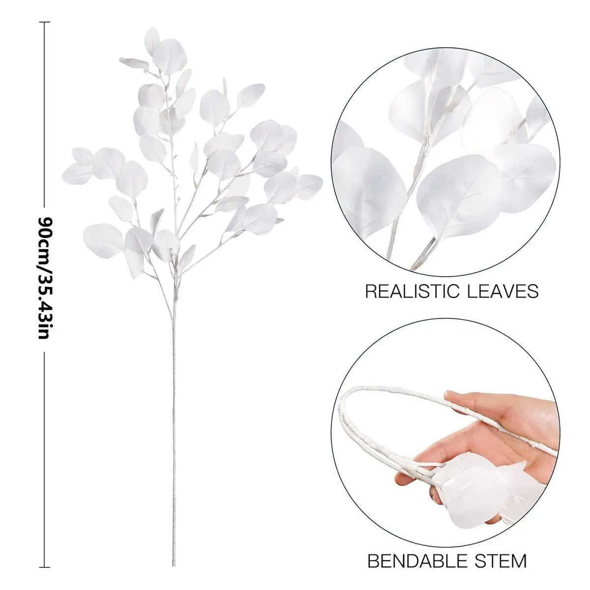 Silk Eucalyptus Artificial Branch – Wedding & Home Floral Decor Artificial Flower Branch Axl style 1 3pcs