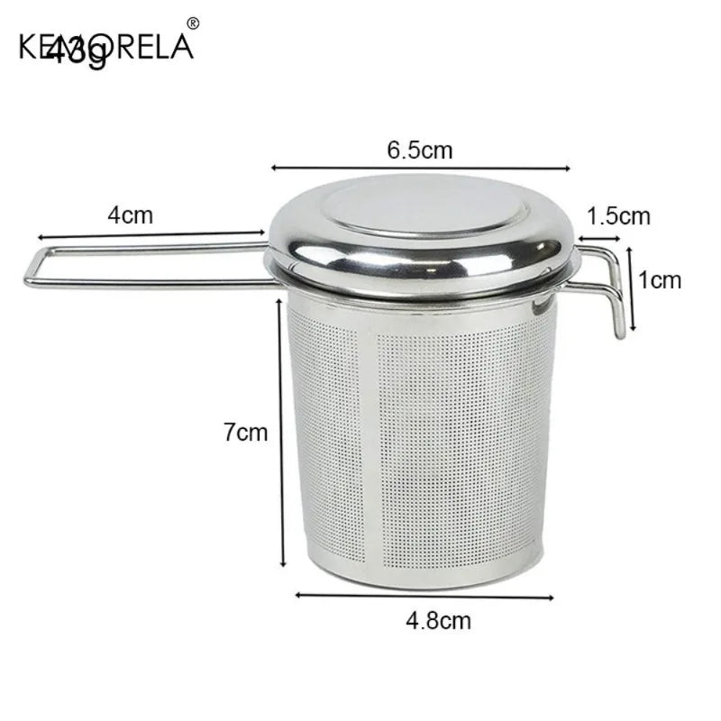 Collapsible Stainless Steel Tea Strainer with Lid | KEMORELA Tea Strainer Axl
