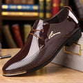 Men's Pointed-Toe Business Dress Shoes – Shiny Formal, Plus Size Men's Dress Shoes Axl brown 45