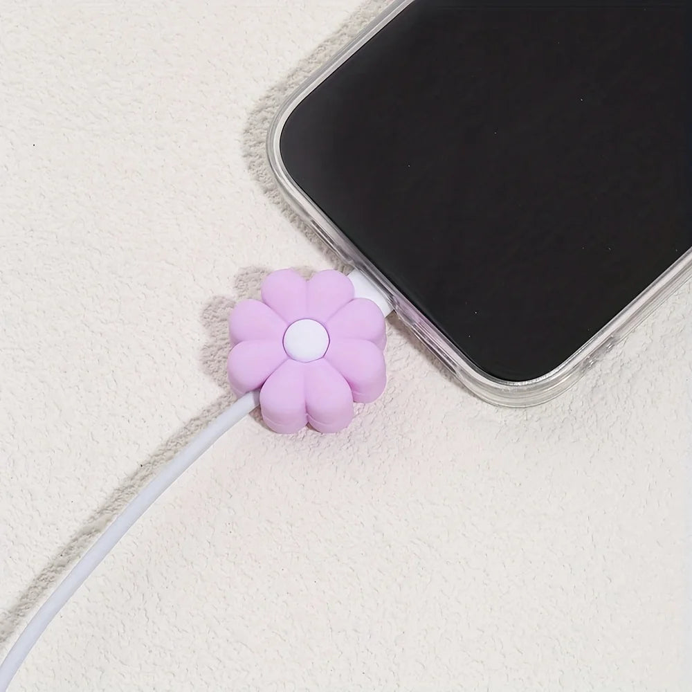 Silicone Flower Cable Protector 5/10 Pack – iPhone & USB-C Cable Protector Cover Axl