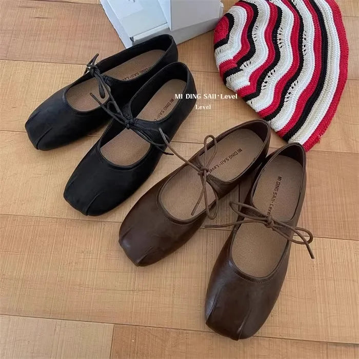 Women's Butterfly-Knot Ballet Flats – Square Toe Mary Jane Ballet Flats Axl