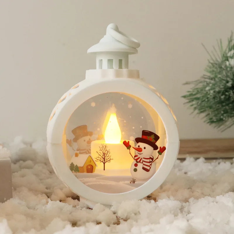 Christmas Round Wind Light – Festive Home Decor Ornament Christmas Decoration Axl SM-White