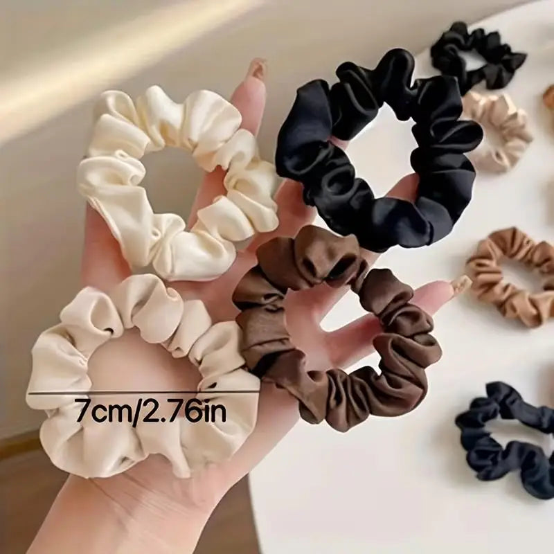 4-Pack Vintage Silk Scrunchies – High Elasticity Hair Ties Silk Hair Scrunchies Axl