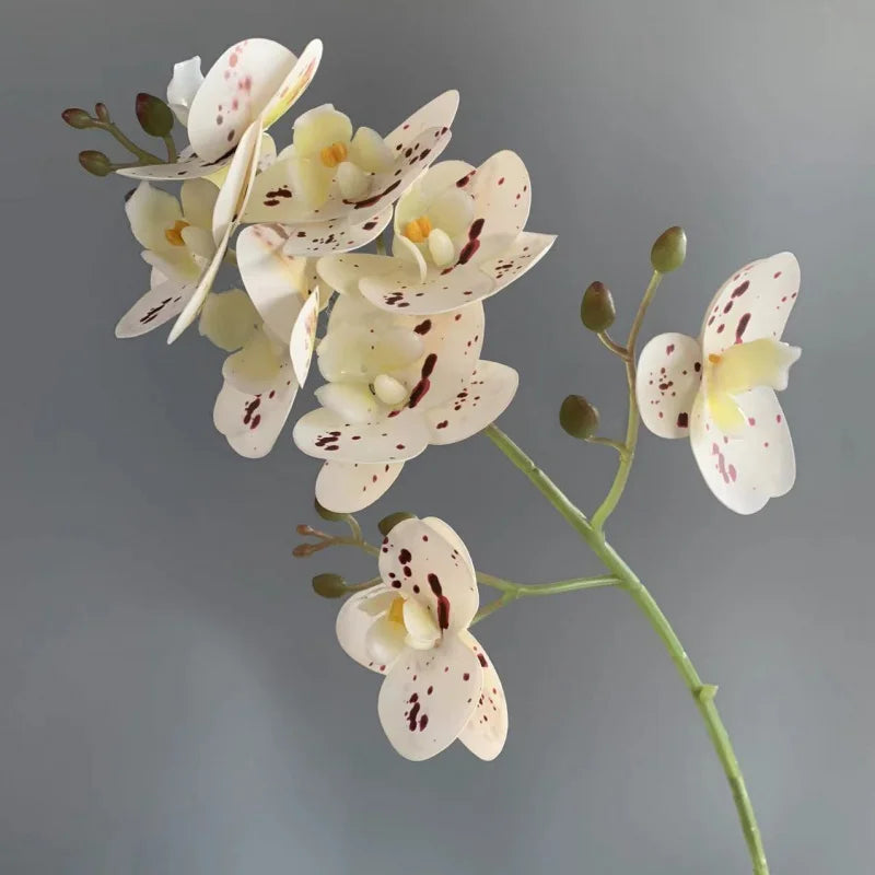 10-Pack Artificial Mini Orchid Stems – 8-Head Latex Phalaenopsis Artificial Flower Stems Axl
