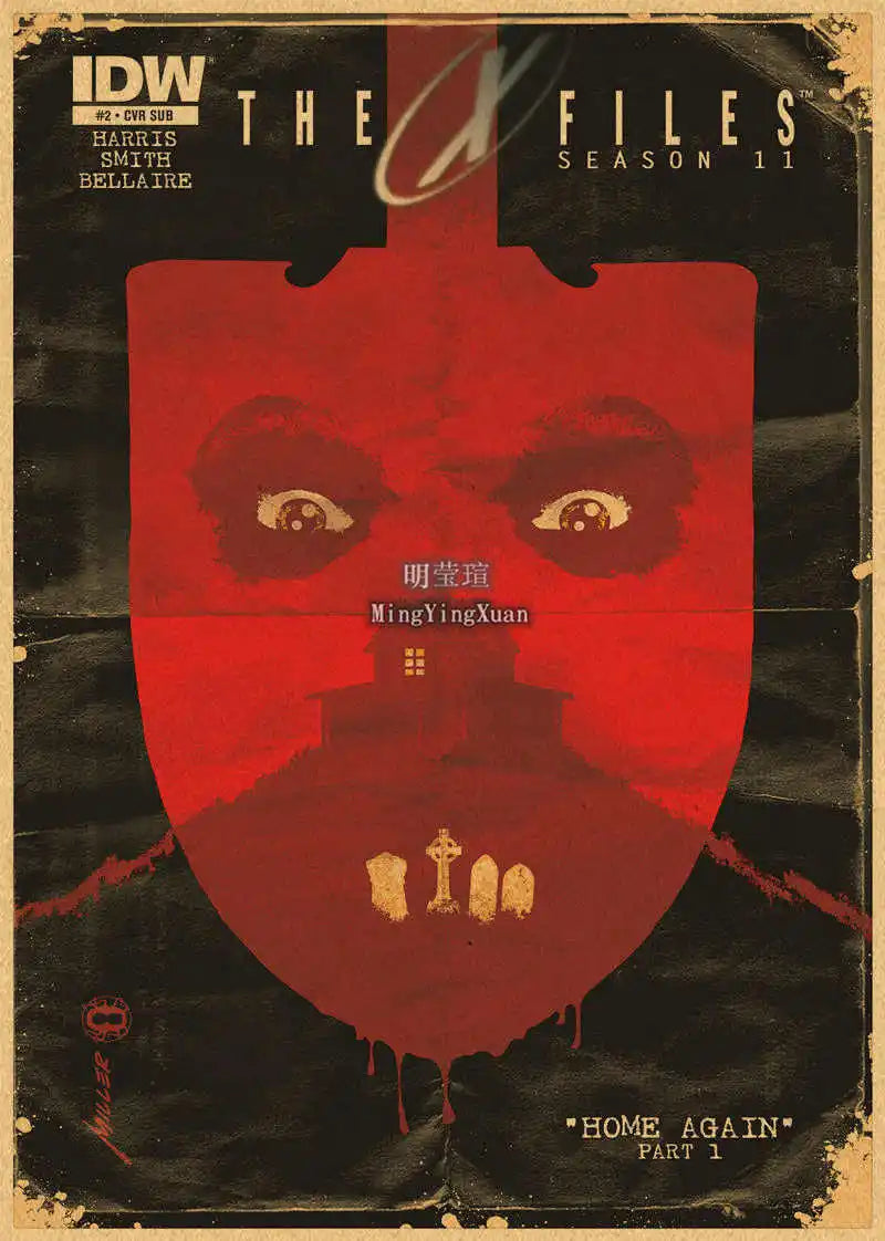 X-Files "I Want to Believe" UFO Alien Vintage Kraft Poster Vintage Wall Poster Axl 19 42x30cm