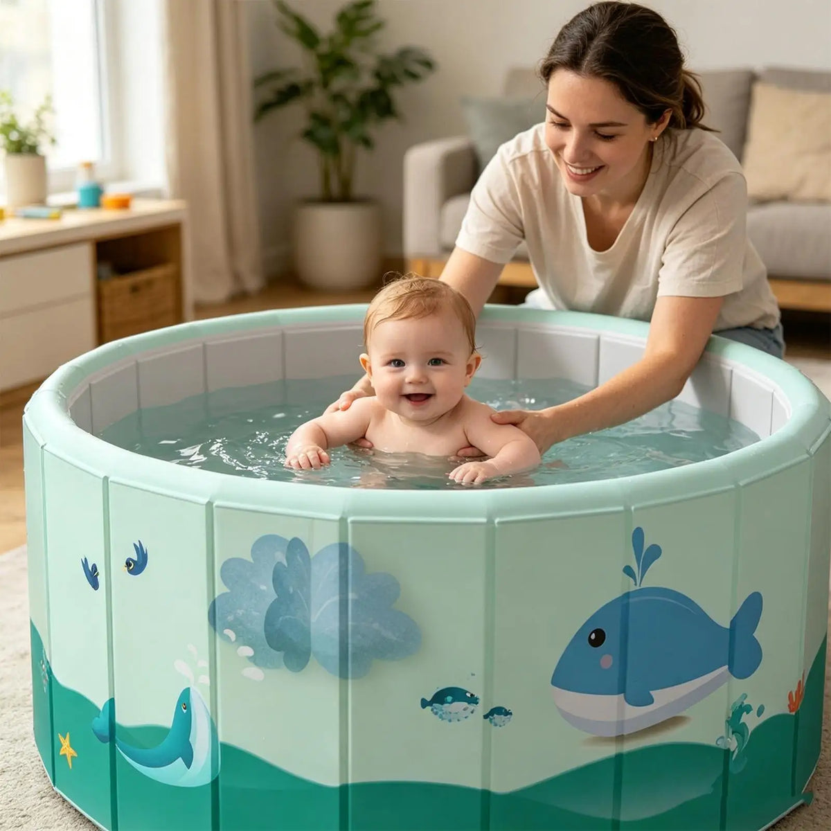 Foldable Non-Inflatable PVC Pool – Kids, Adults & Pets Foldable Swimming Pool Axl