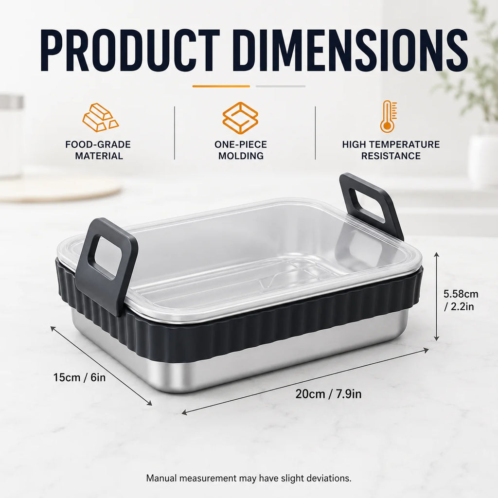 Stainless Steel Air Fryer Roasting Pan Set with Rack & Lid Roasting Pan Set Axl