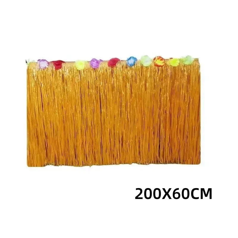 Hawaiian Grass Table Skirt – Luau & Beach Party Decor Party Table Skirt Axl 200X60CM