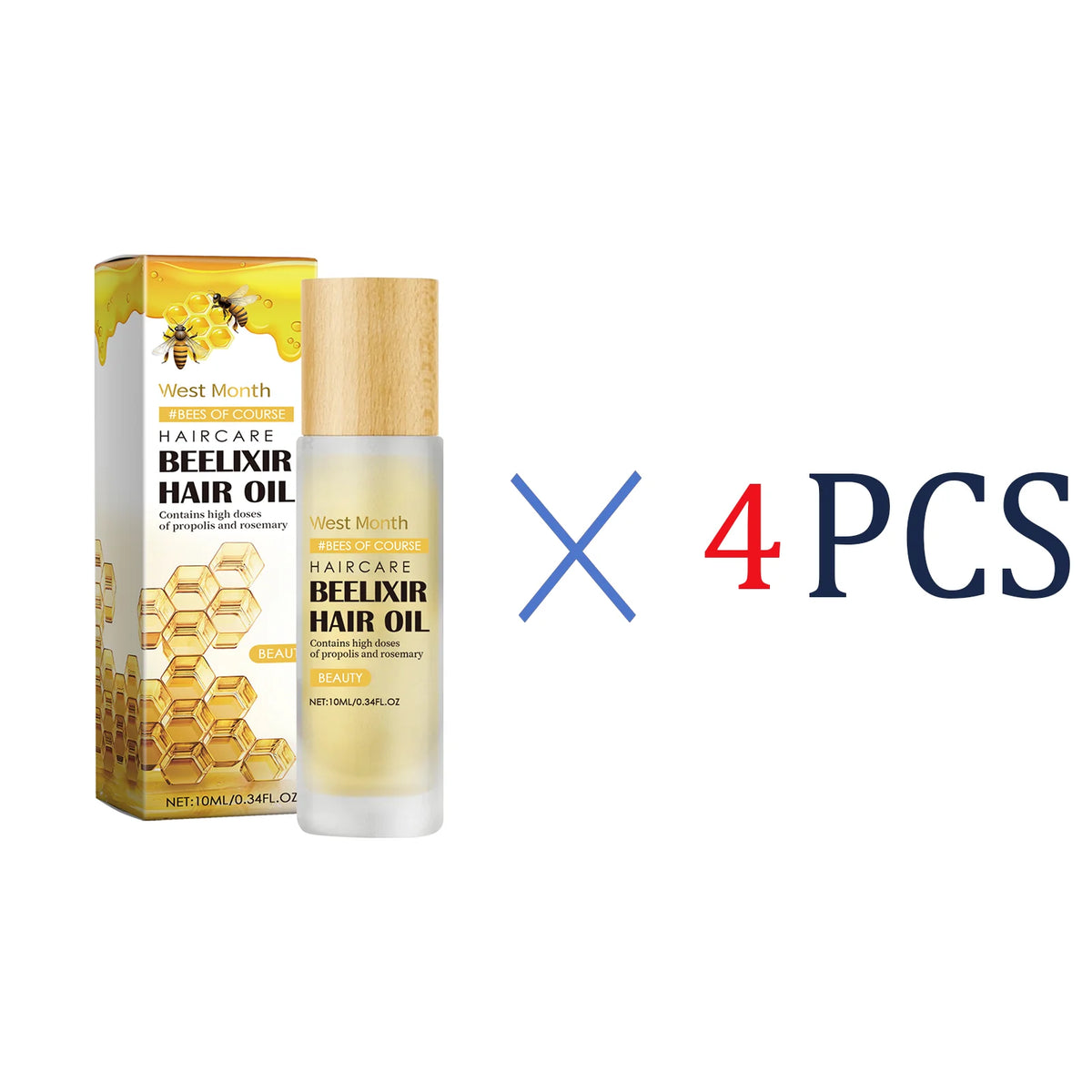WEST MONTH Honey Hair Oil – Nourishing Scalp & Hair Treatment Hair Treatment Oil Axl 4 Pcs