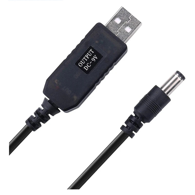 USB 5V to 12V/9V DC Boost Cable – 5.5×2.1mm Power Adapter DC Power Boost Cable Axl 5V to 9V