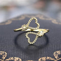 Huitan Double Hearts Cubic Zirconia Ring – Silver & Gold Fashion Ring Axl T0293 resizable
