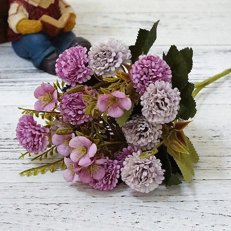 Artificial Silk Carnation Bouquet for Wedding & Home Decor Artificial Flower Bouquet Axl color 2 2 PCS