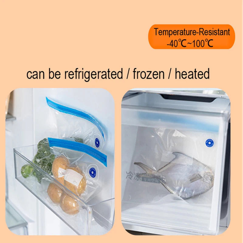 Reusable Vacuum Zipper Bags for Food Storage – 5 or 10 Pack Food Storage Bags Axl