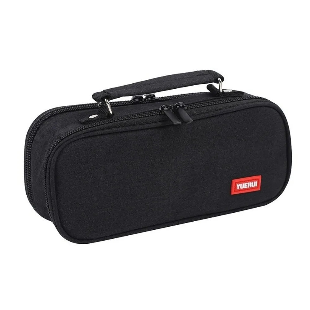 Canvas Pencil Case – 5-Layer Large Capacity Stationery Bag Canvas Pencil Case Axl Black