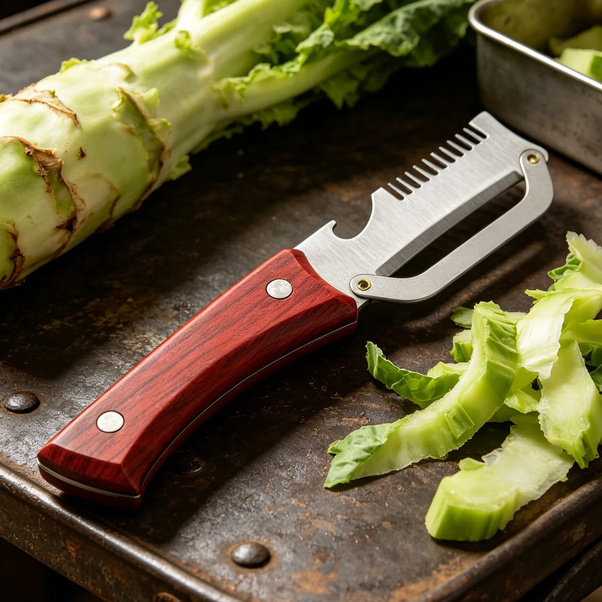 Stainless Steel Vegetable Peeler & Scallion Cutter – 2-in-1 Vegetable Peeler Axl