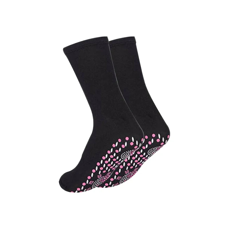 Tourmaline Self-Heating Foot Massage Socks | Unisex 1 Pair Therapeutic Massage Socks Axl 35-39 Black