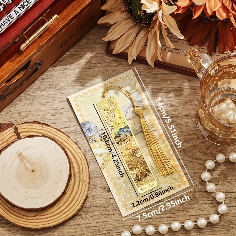 12-Pc Vintage Metal Bookmarks with Tassel | Book Lover Gift Set Decorative Bookmarks Axl