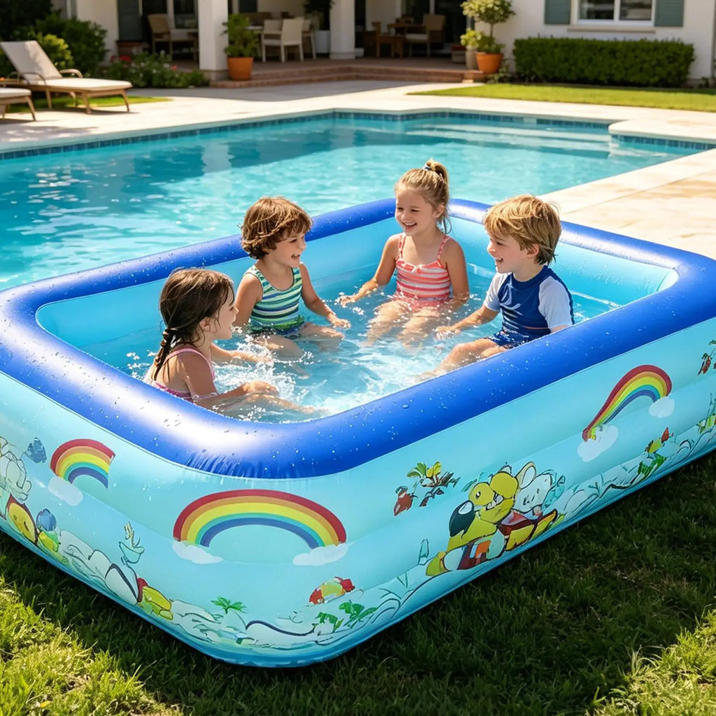 Inflatable Family Swimming Pool – Kids & Adults Outdoor Fun Inflatable Swimming Pool Axl