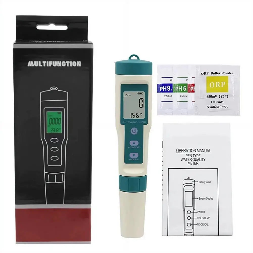 8-in-1 Digital Water Quality Tester – pH ORP TDS EC Salinity Water Quality Meter Axl B