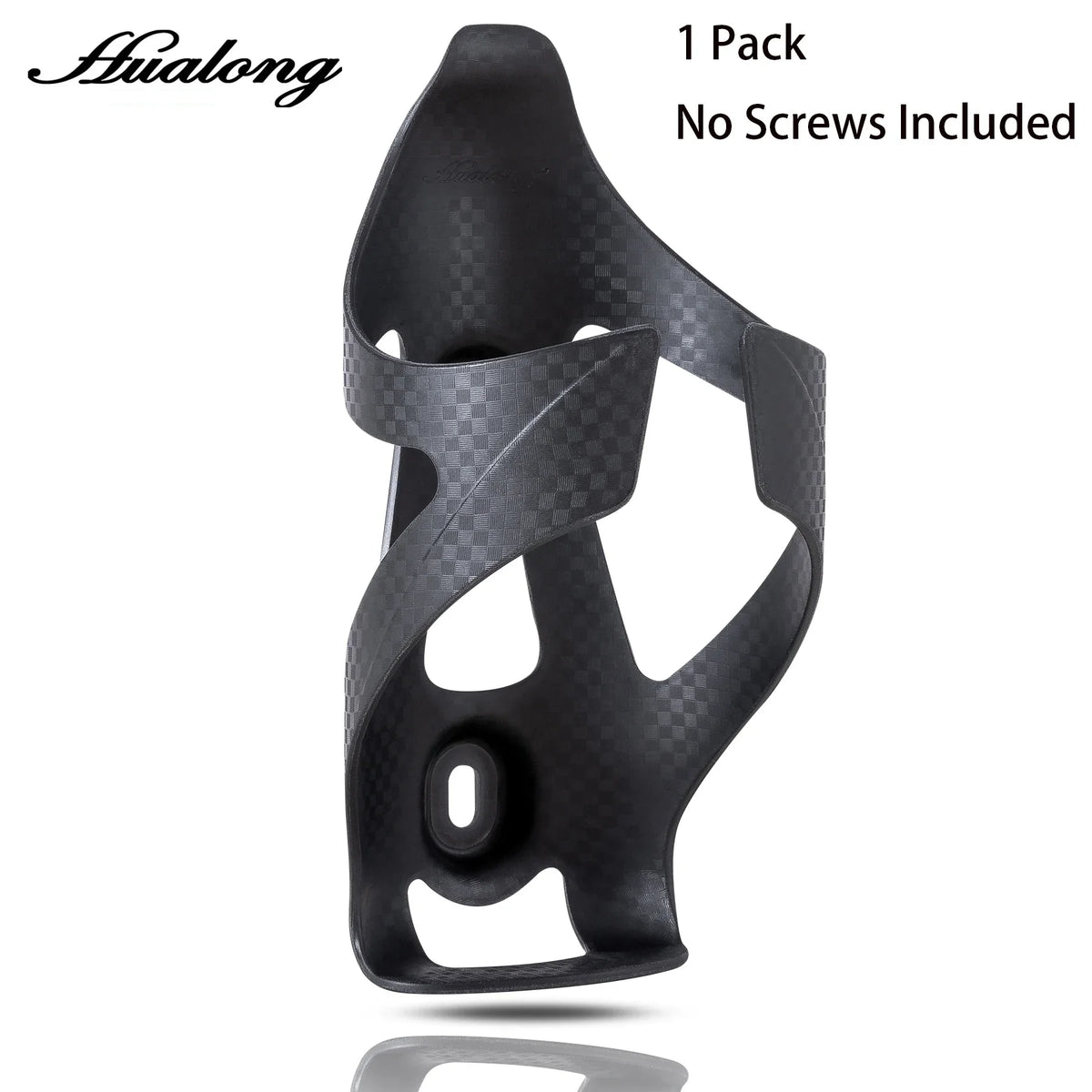 HUALONG Bike Water Bottle Cage – Nylon Carbon Fiber Texture Bike Bottle Cage Axl 1 Pack - Black